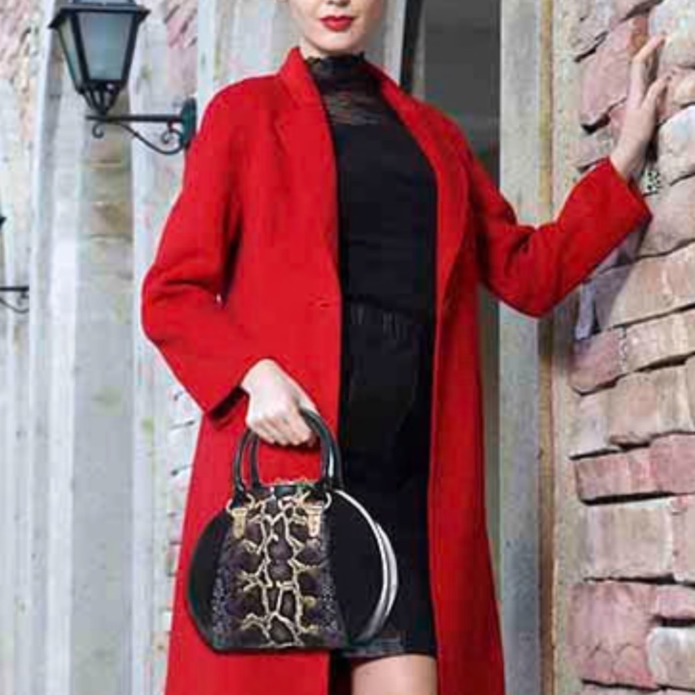Bravo Fashion SVETLANA VERSION 2 PYTHON PRINT LEATHER HANDBAG & DUST BAG